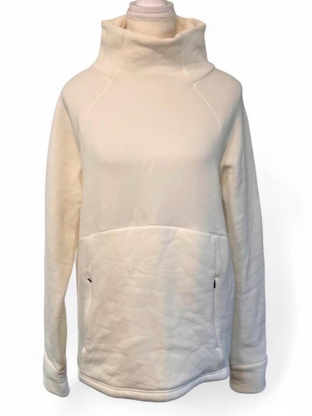 Athleta Cream Cowl Neck Pullover Sweatshirt Cozy Athleisure‎ Top Size Medium